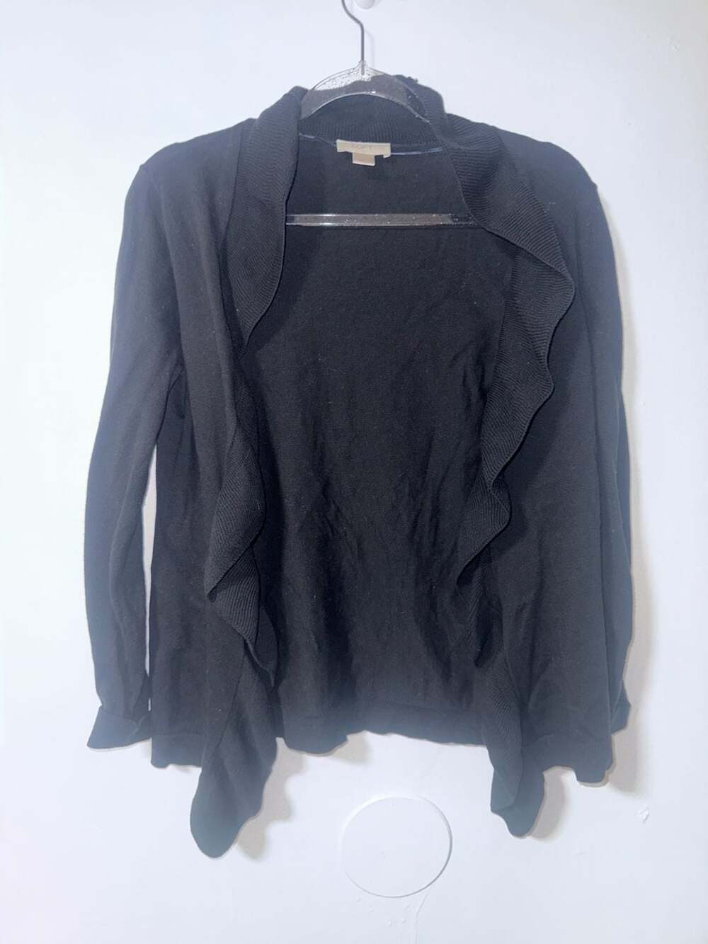 Loft Cardigan Size MP Black Waterfall Drape